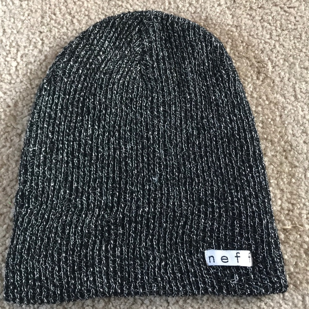 Neff hat, knitted, sparkly.